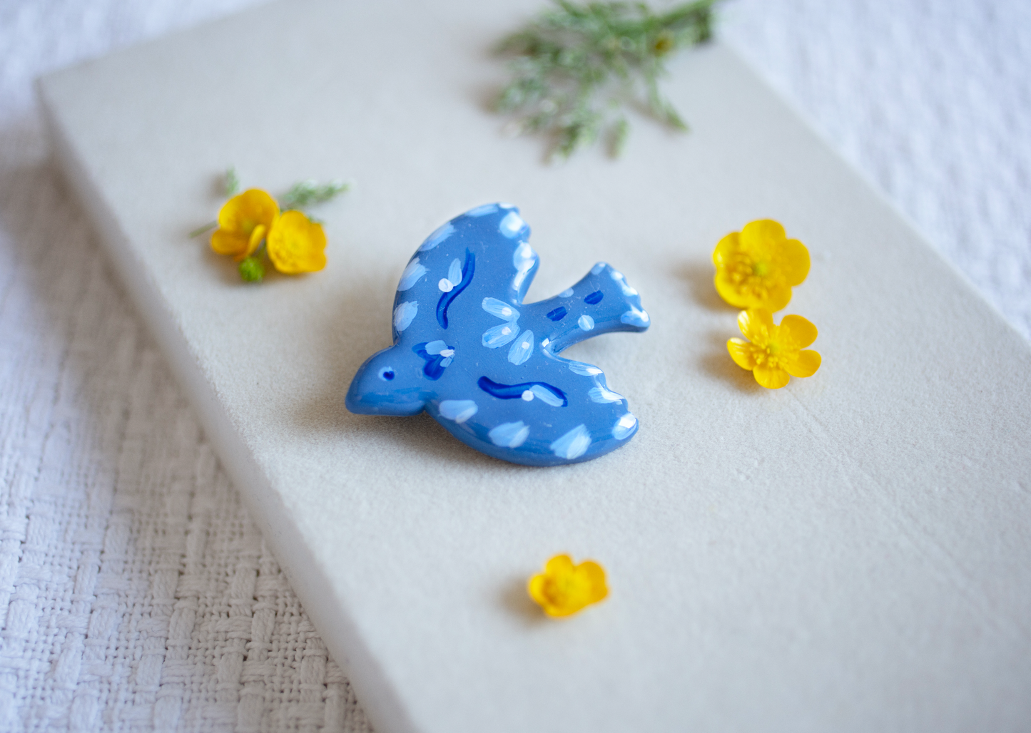 Blue Dove brooch