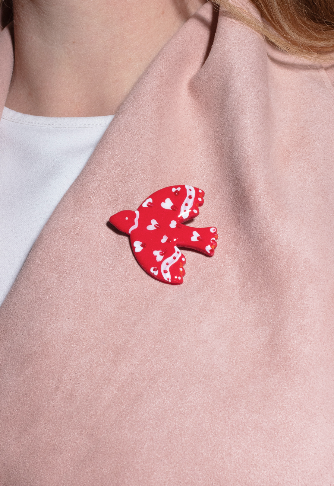 Red Dove brooch