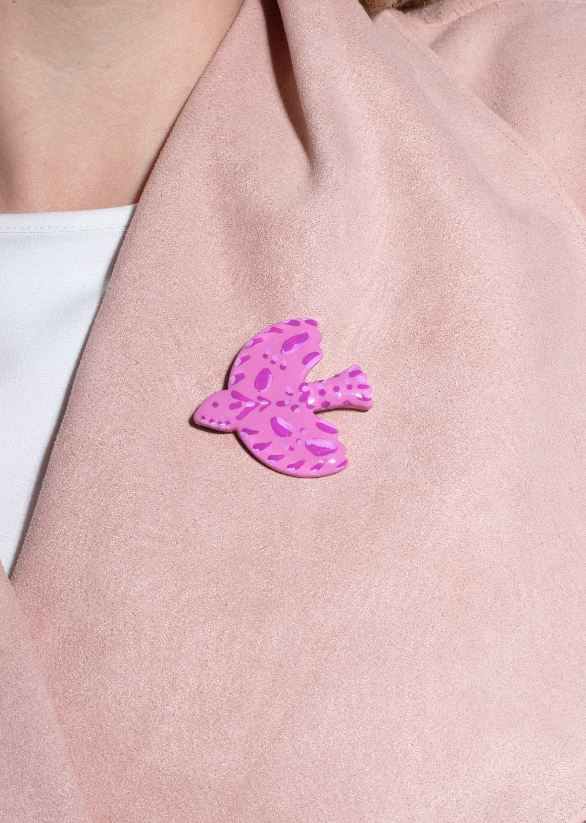 Pink Dove brooch