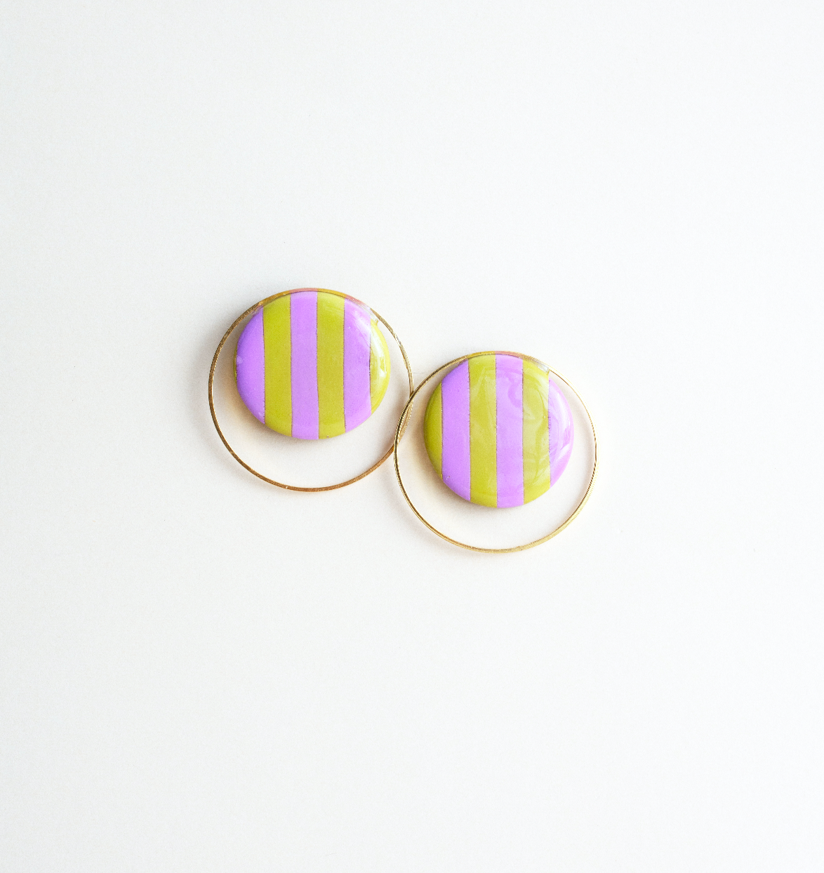 Stripe Button earrings 3