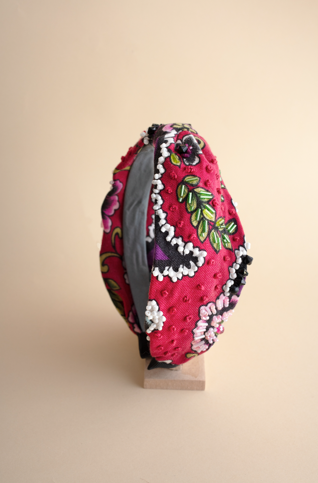 Embroidery and Beads Flower Headband