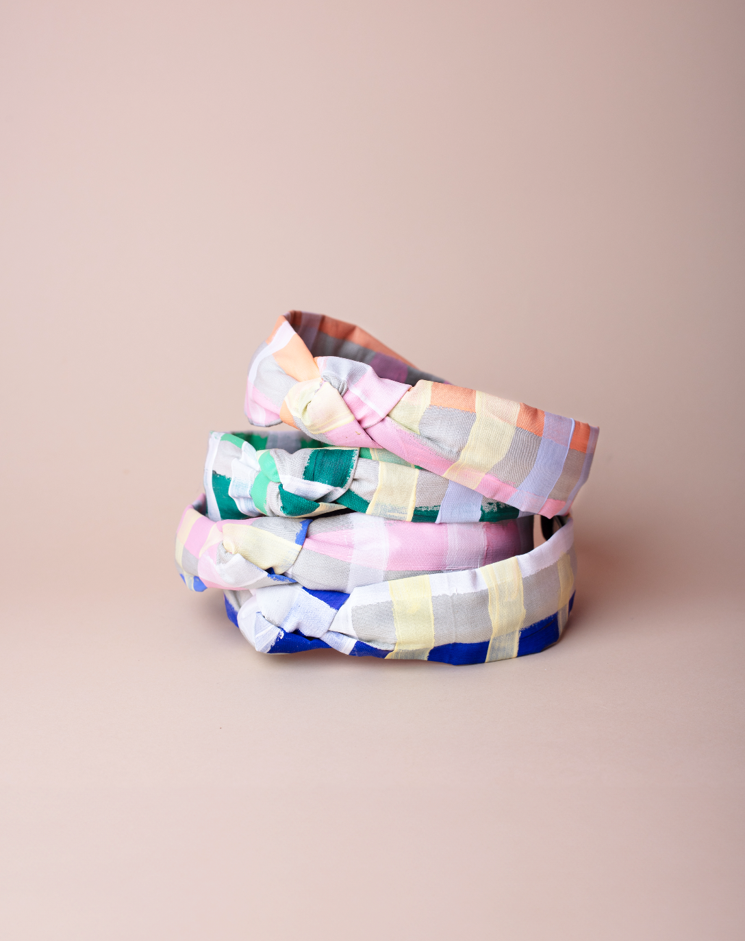 Minimal Pastel Plaid Headband - for Women and Teens
