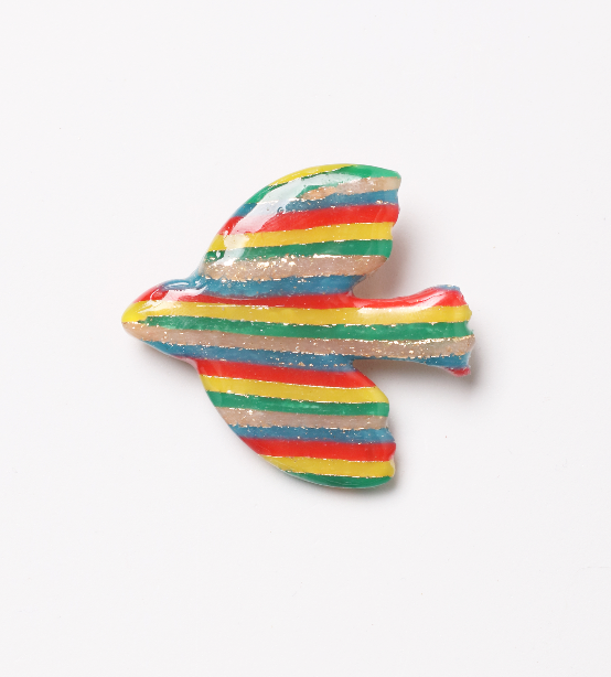 Bird Rainbow brooch