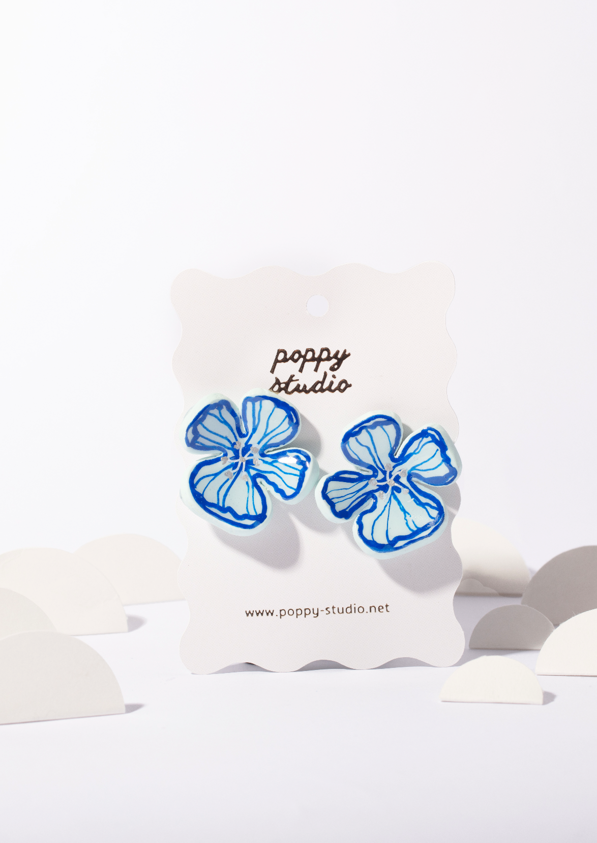 Painted Flower stud earrings