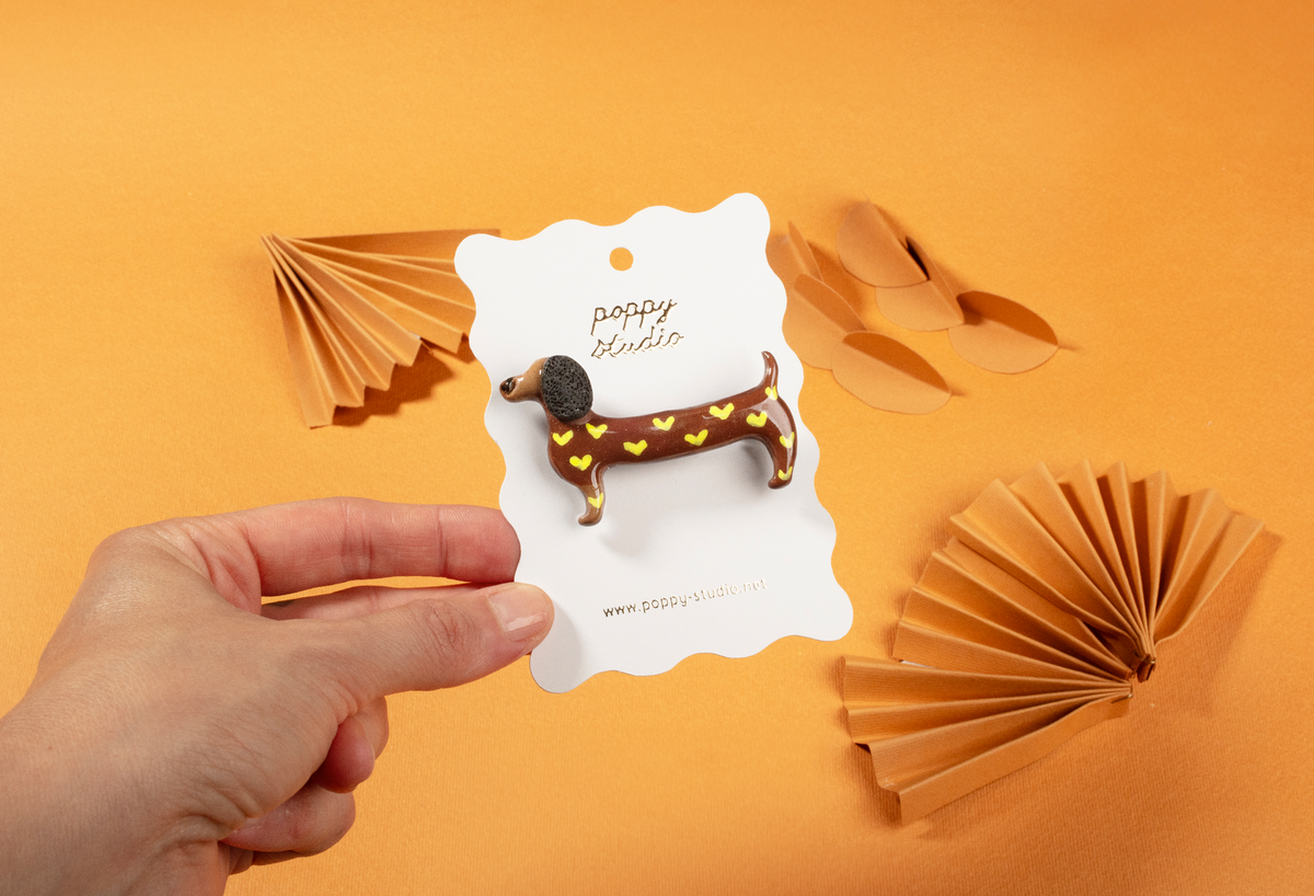 Dachshund Love Brooch
