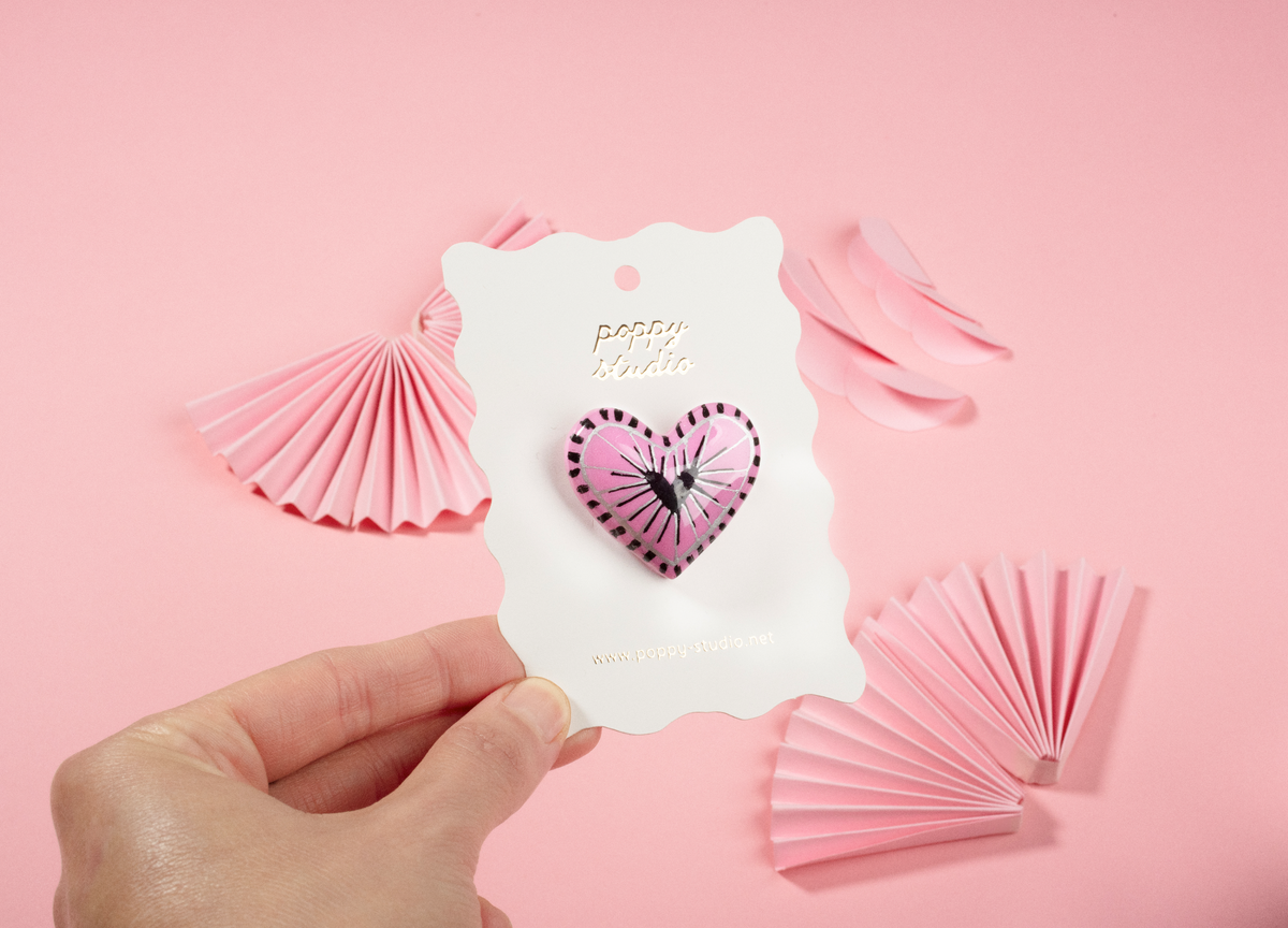 Pink Heart brooch