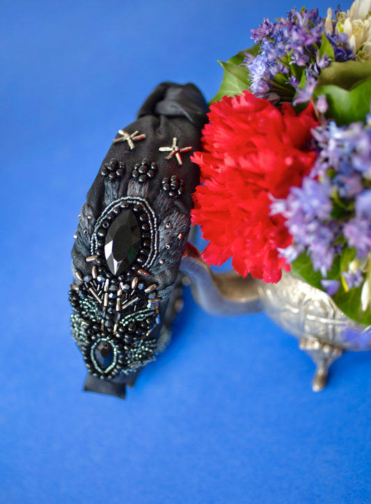 Black Beaded Headband