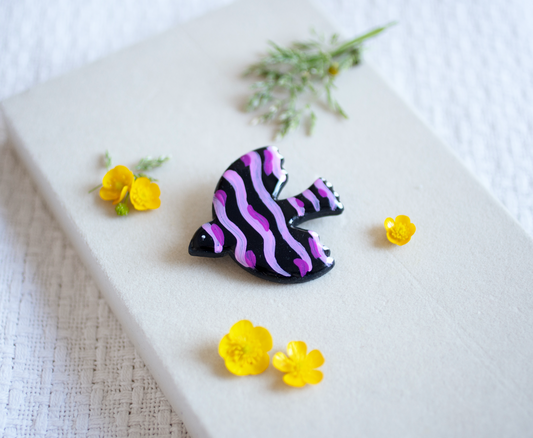 Wave Dove brooch