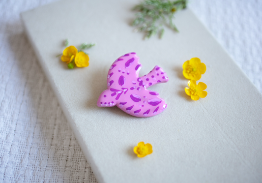 Pink Dove brooch