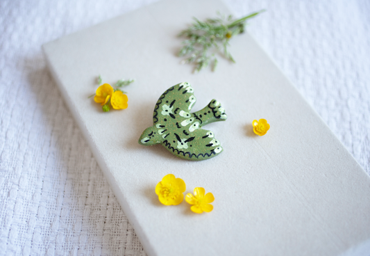 Green Dove brooch