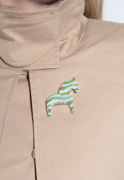 Green wave Horse brooch