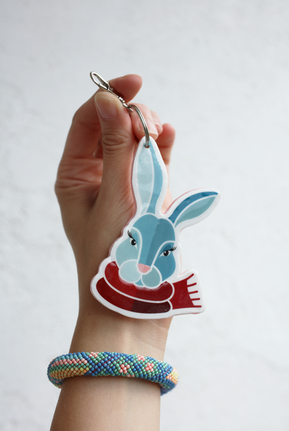 Hipster Bunny Keyring