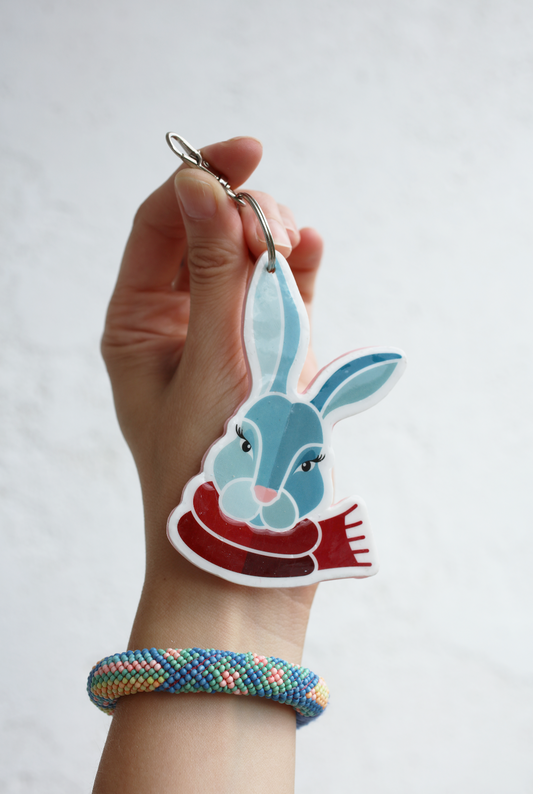 Hipster Bunny Keyring
