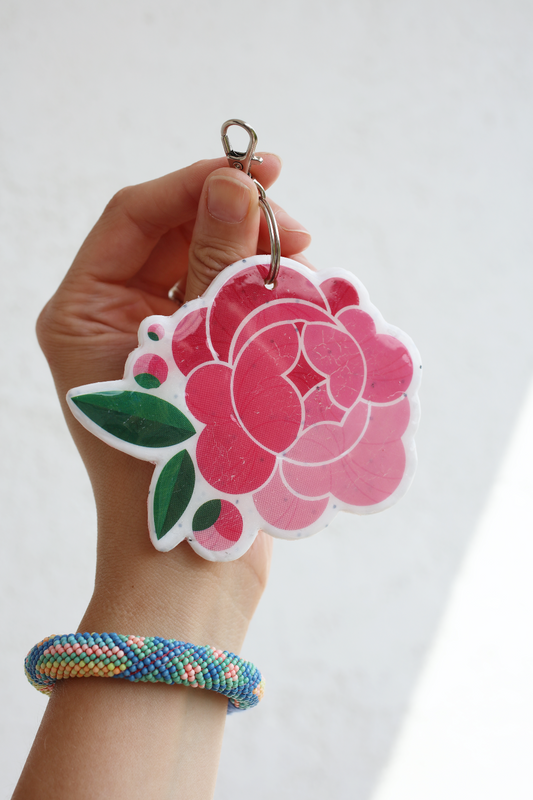 Peony Keyring