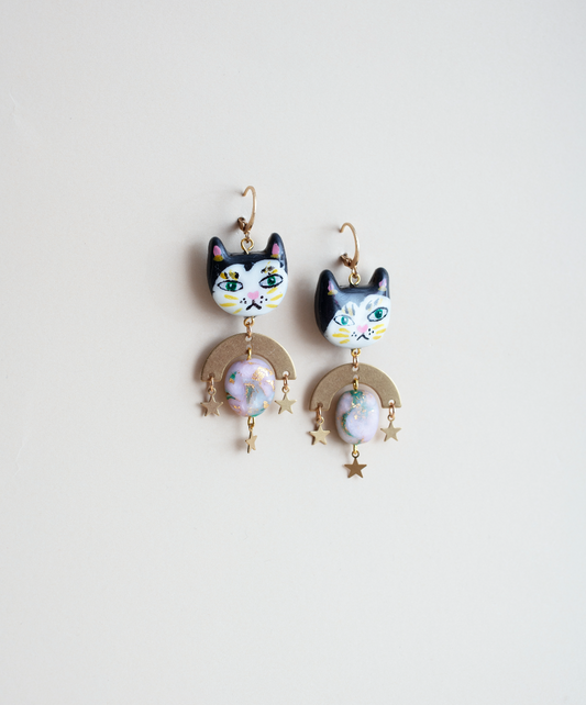 Black and White Cat earrings