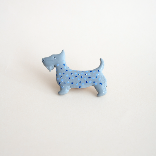 Grey Terrier Brooch