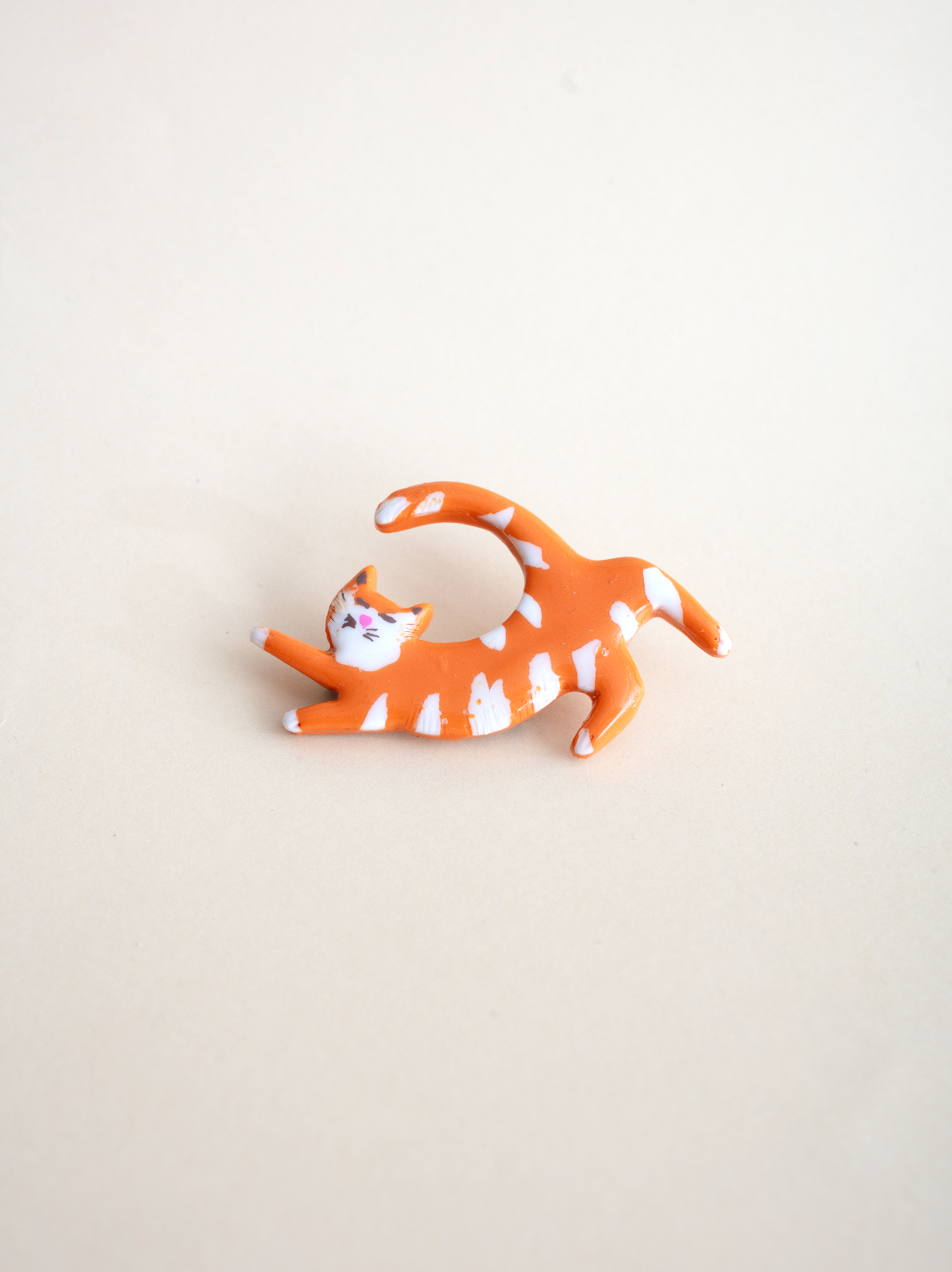 Orange Cat Brooch