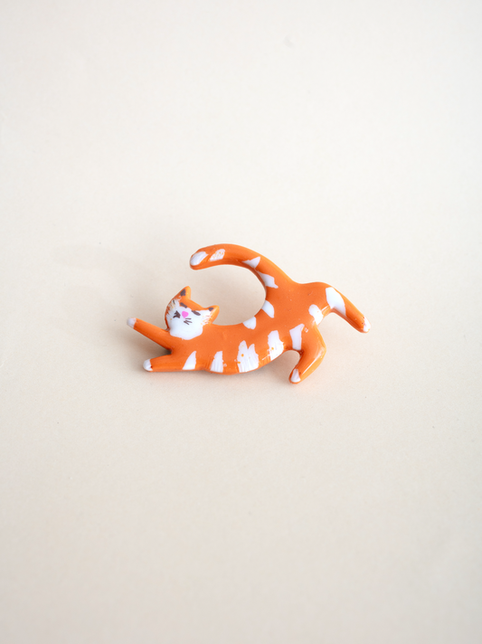 Orange Cat Brooch