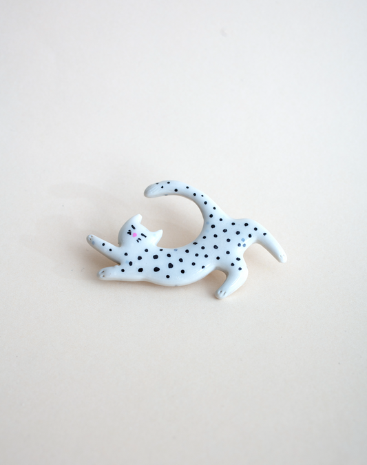 White Cat Brooch
