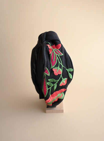 Night Garden Embroidered Headband