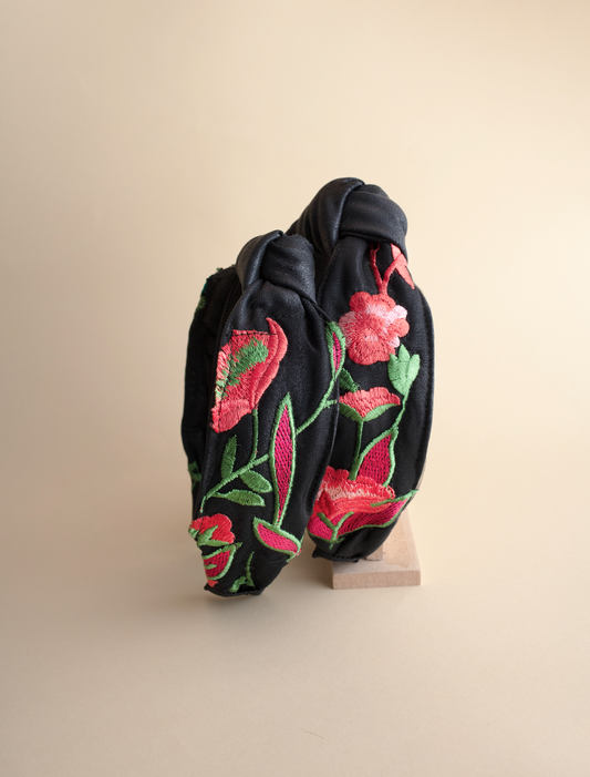 Night Garden Embroidered Headband