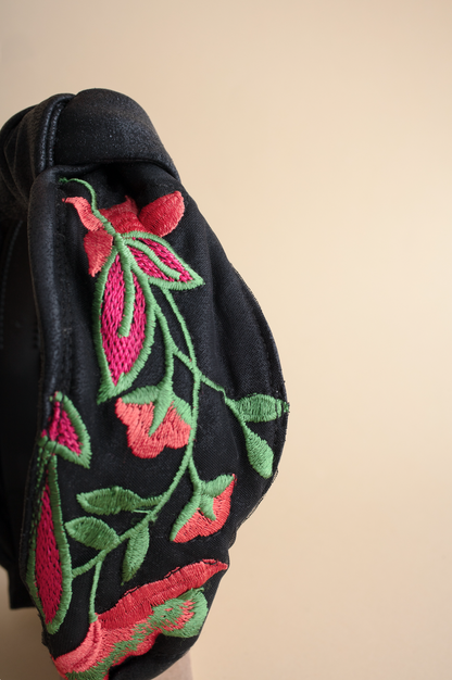 Night Garden Embroidered Headband
