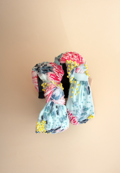 Soft Pastel Floral Beaded Headband