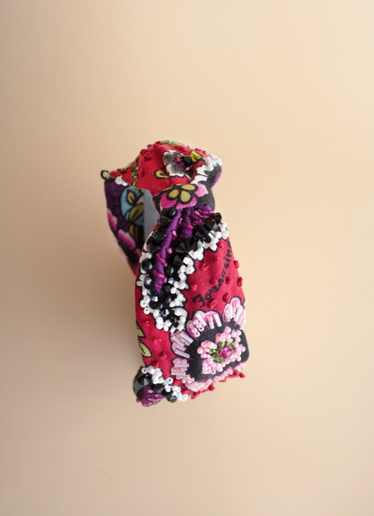 Embroidery and Beads Flower Headband