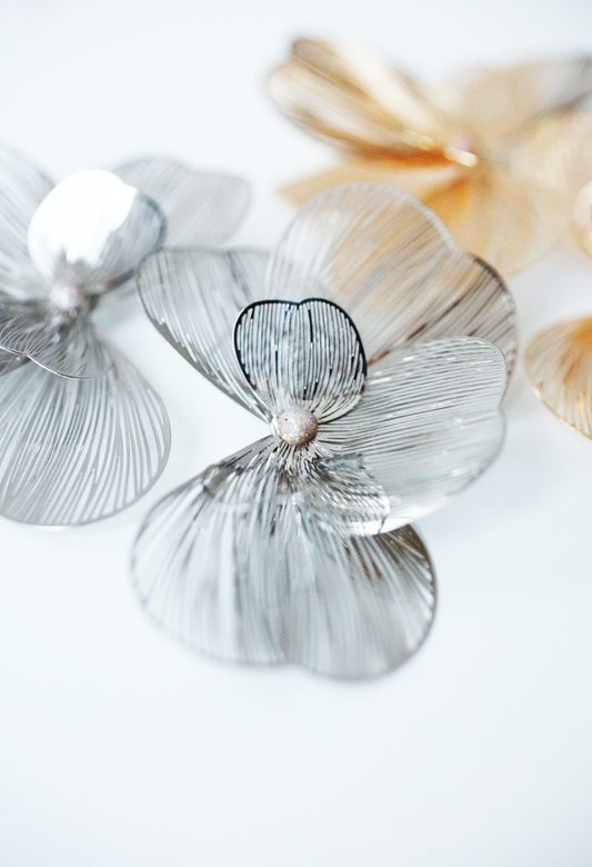 Airy Flower earrings - silver