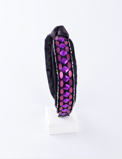 Minimal Purple Sequins Headband