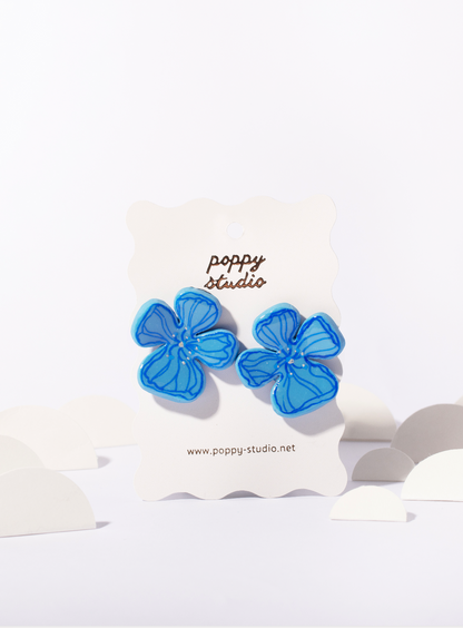 Painted Flower stud earrings