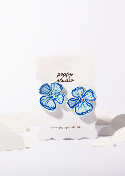 Painted Flower stud earrings