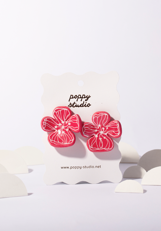 Painted Flower stud earrings