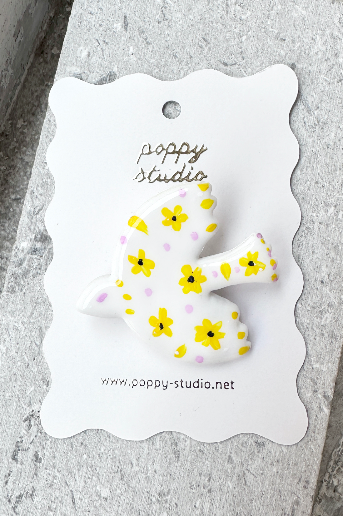 Flower Garden Dove Brooch