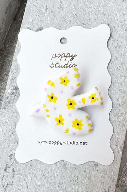 Flower Garden Dove Brooch