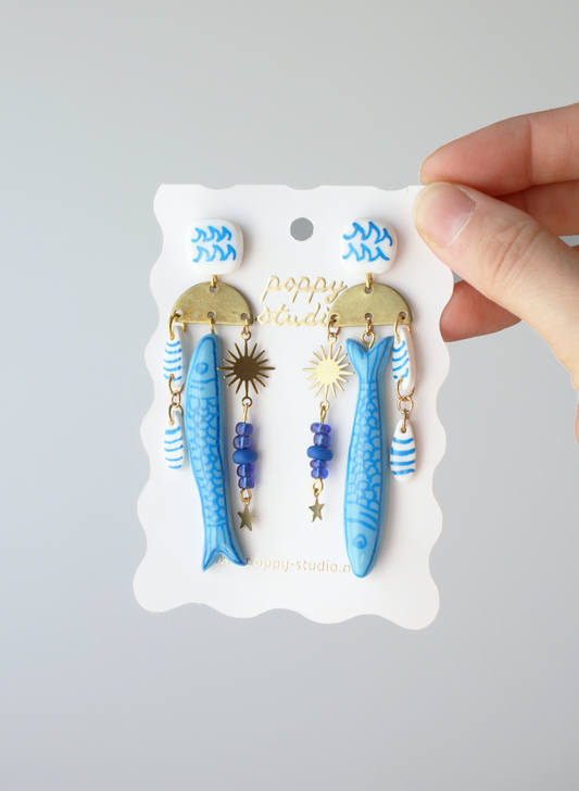 Sardines Blue earring