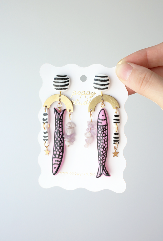 Sardines Pink earring