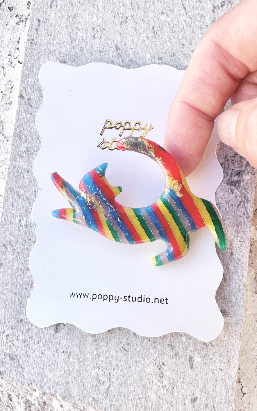 Dog Rainbow brooch