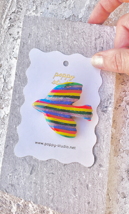 Dog Rainbow brooch