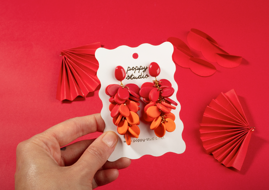 Fire drop earring