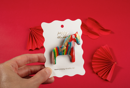 Dog Rainbow brooch