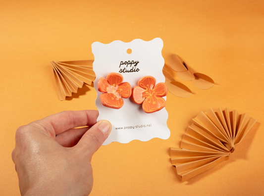 Orange Flower studs
