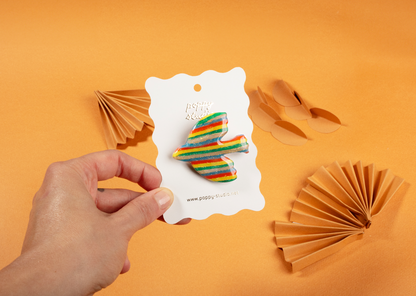 Bird Rainbow brooch