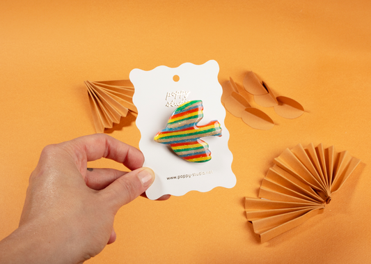 Bird Rainbow brooch