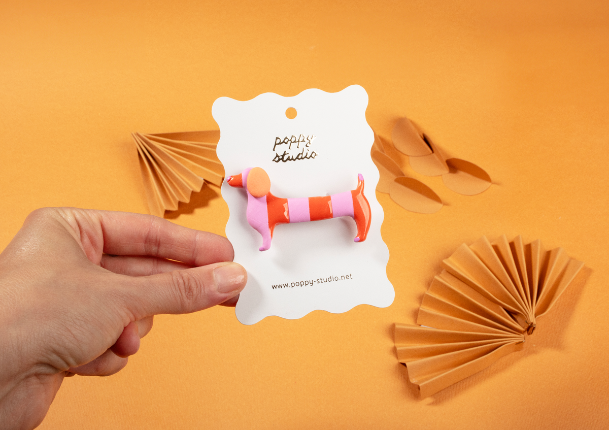 Dachshund Stripes Brooch