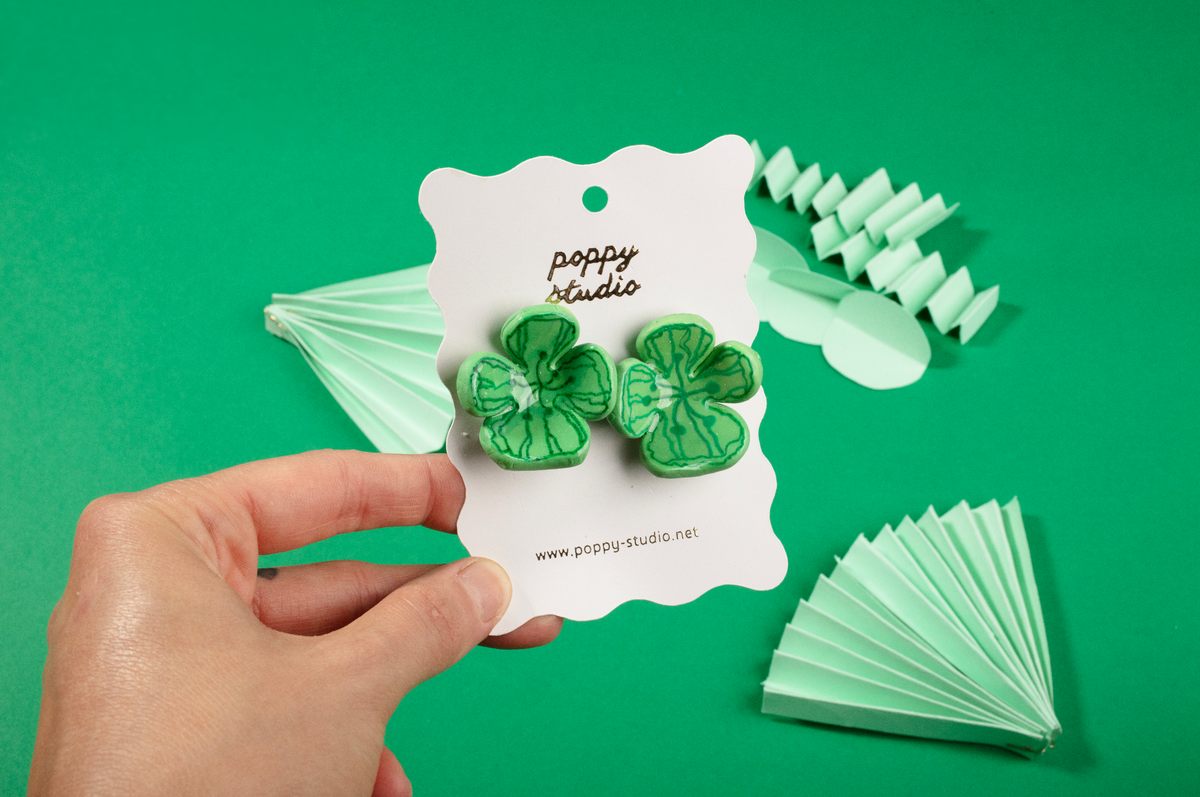Green Flower studs