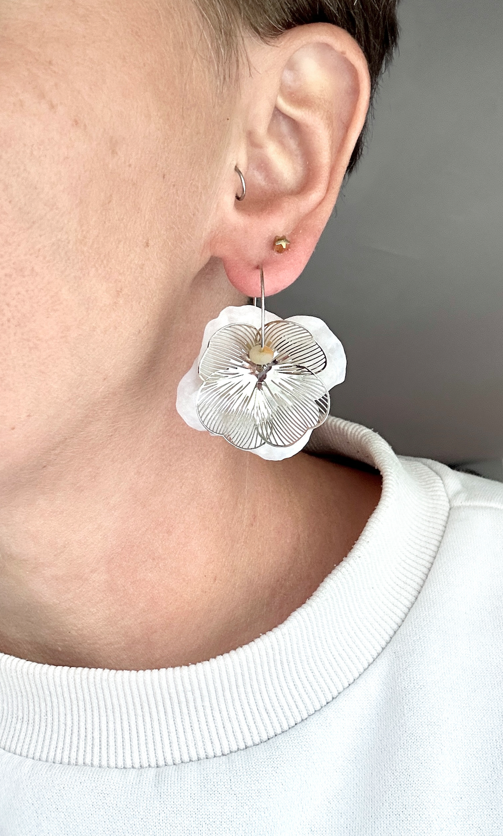 White Flower hoops
