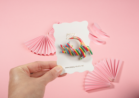 Cat Rainbow brooch