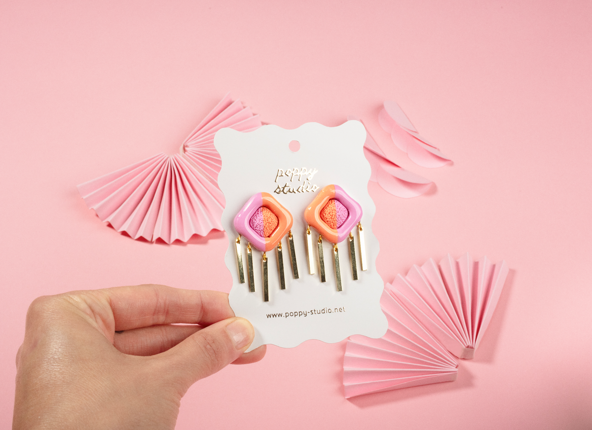 Bicolor dangle studs