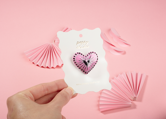 Pink Heart brooch